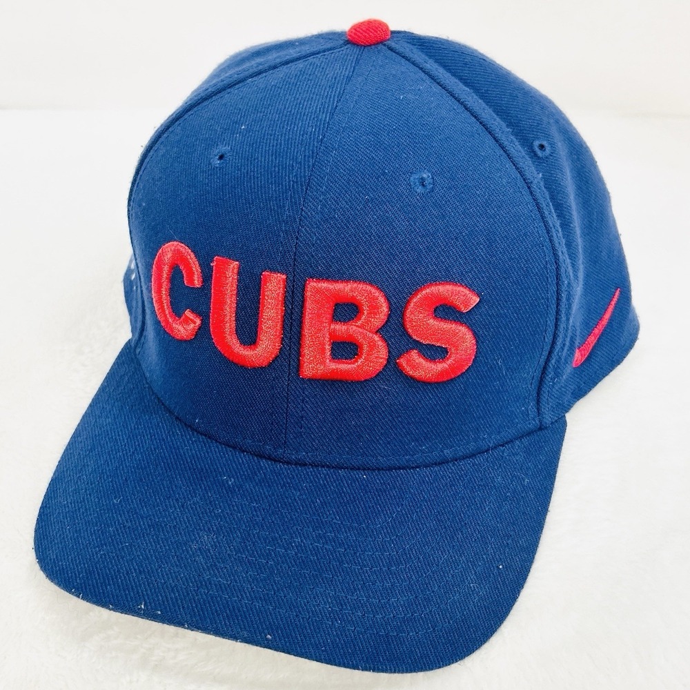 Nike‎ Chicago Cubs Wordmark Classic99 Dri-Fit Stretch Flex Hat Cap One Size Blue